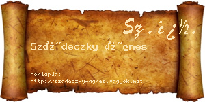 Szádeczky Ágnes névjegykártya