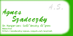 agnes szadeczky business card